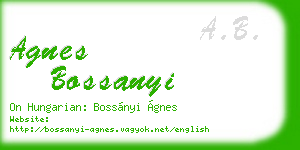 agnes bossanyi business card