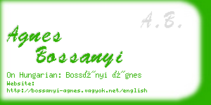 agnes bossanyi business card